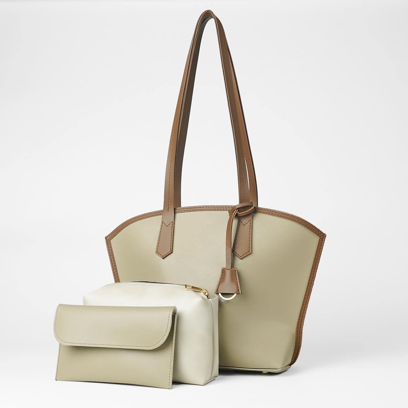 Flo bag set of 3 Beige & brown