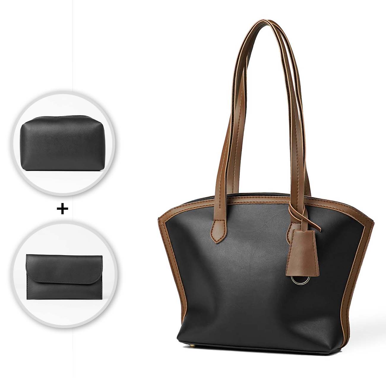 Flo bag Set of 3 Black & brown