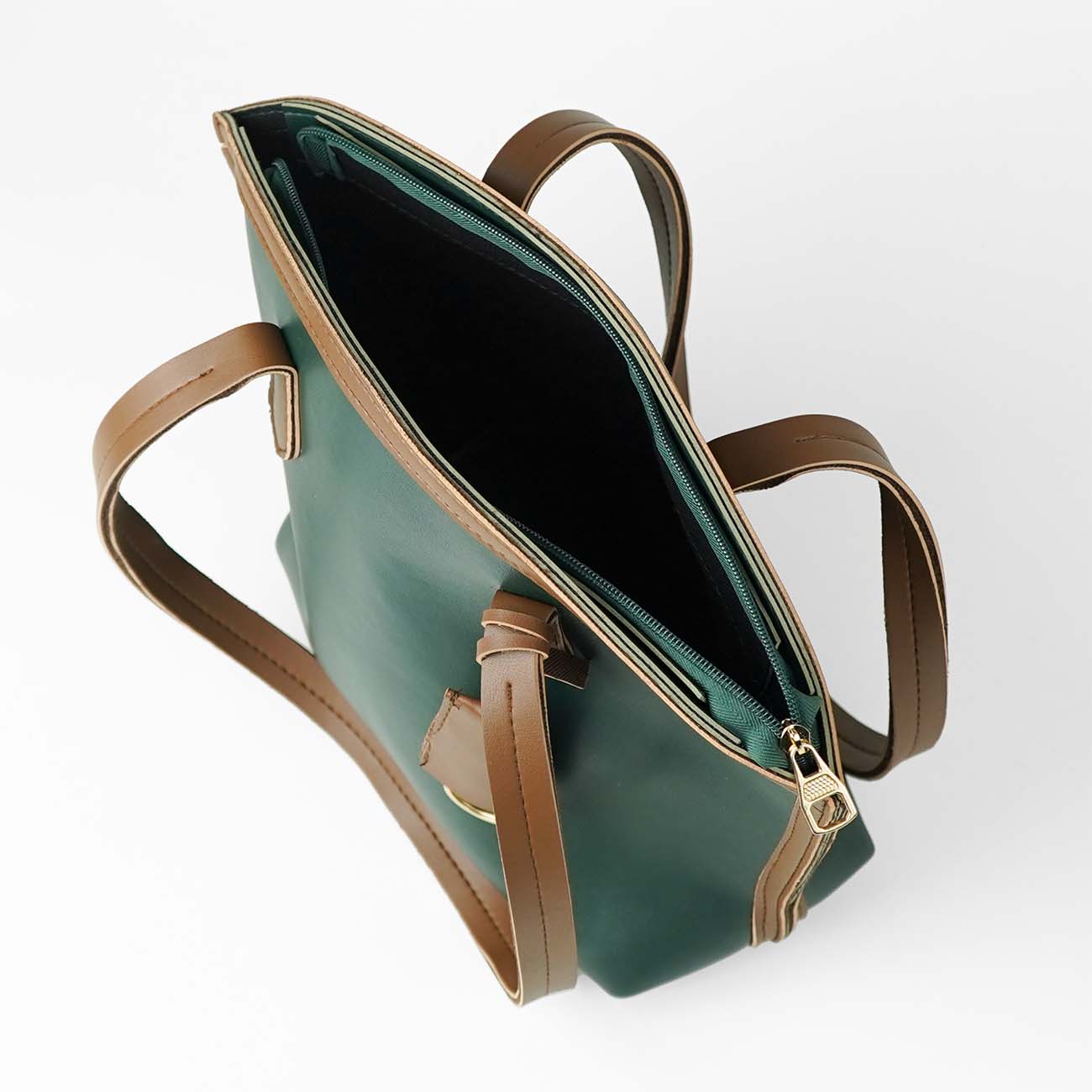Flo bag Set of 3 green & brown