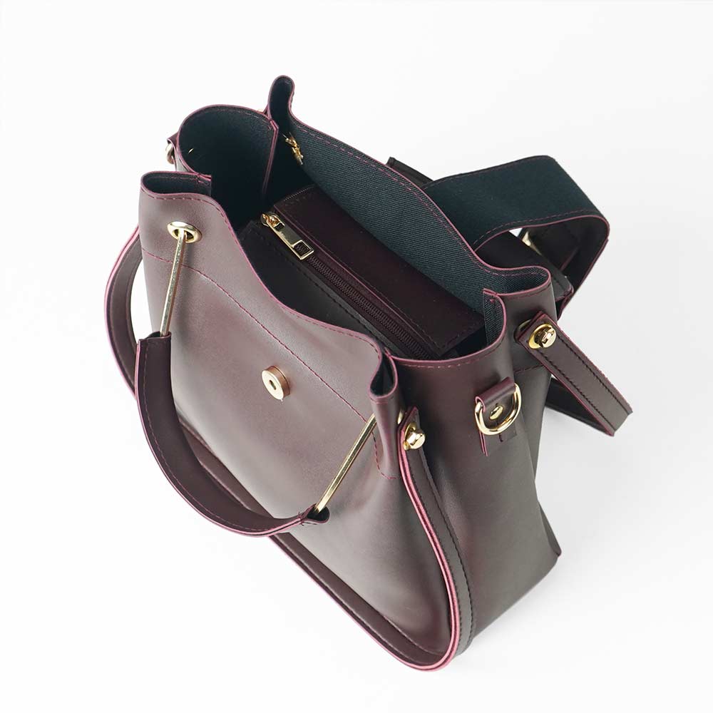 Emerald Bag with Flap Maroon